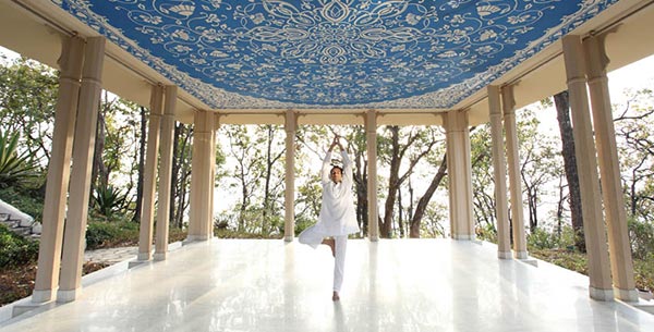 Yoga at the Hawa Mahal at Ananda