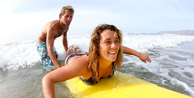 Learn to surf at Paradis Plage