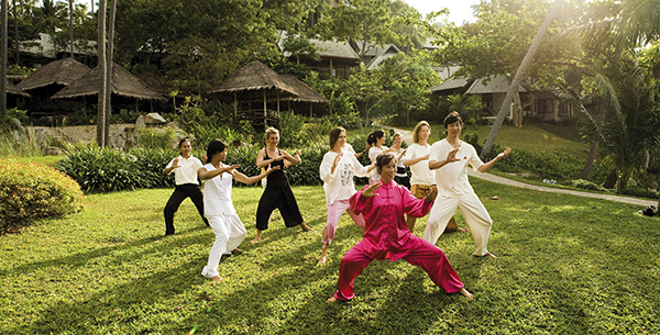 Tai Chi class at Kamalaya in Thailand