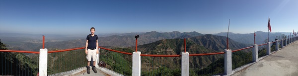 A panoramic view of the Himalayan foothills