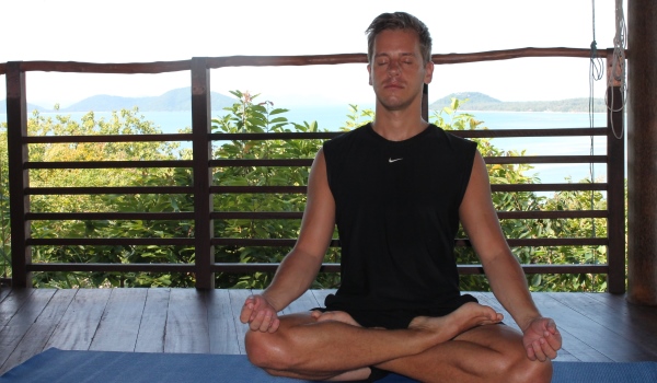 Paul meditating at Kamalaya in Koh Samui, Thailand