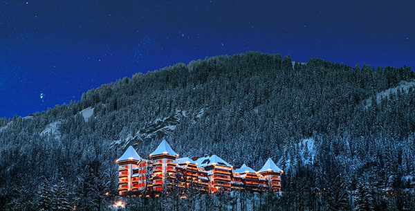 night snow resort